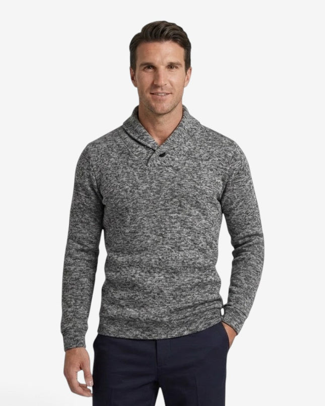 Men's Knitted Hoodie in Regular Fit – Shawl Collar Layer
