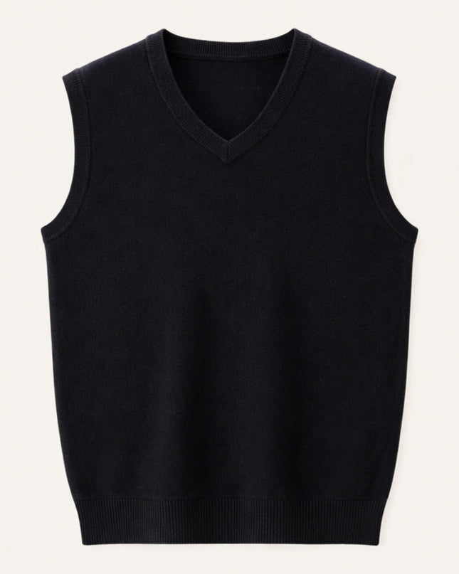 Men's Knitted Slipover in Regular Fit – Classic V-Neck Layer