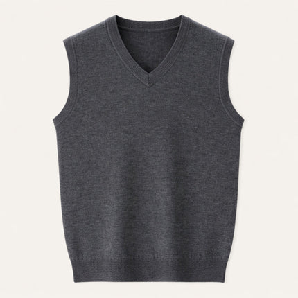Men's Knitted Slipover in Regular Fit – Classic V-Neck Layer