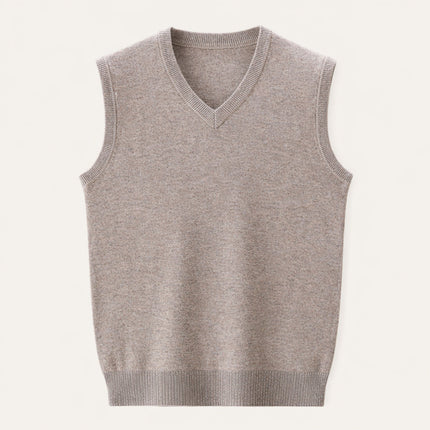 Men's Knitted Slipover in Regular Fit – Classic V-Neck Layer