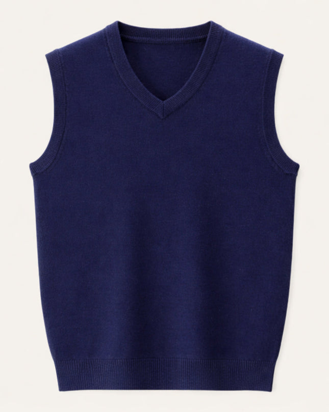 Men's Knitted Slipover in Regular Fit – Classic V-Neck Layer