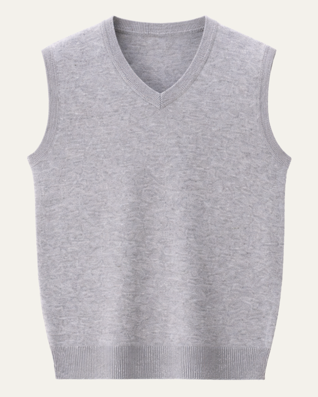 Men's Knitted Slipover in Regular Fit – Classic V-Neck Layer