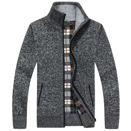 Men's Knitted Zip Jacket – Stand Collar Warm Everyday Layer
