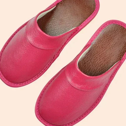 Men's Leather Slippers – Classic Slip-On House Comfort