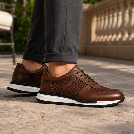 Men's Leather Sneakers in Refined Low-Top Cut – Smart-Casual Style