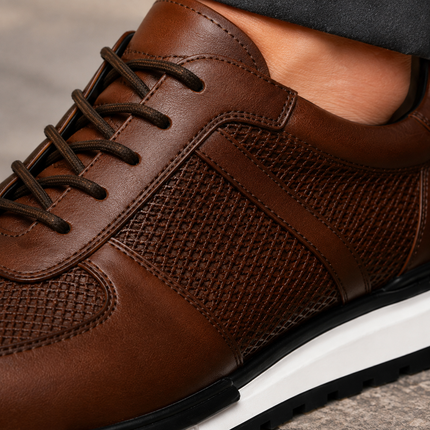Men's Leather Sneakers in Refined Low-Top Cut – Smart-Casual Style