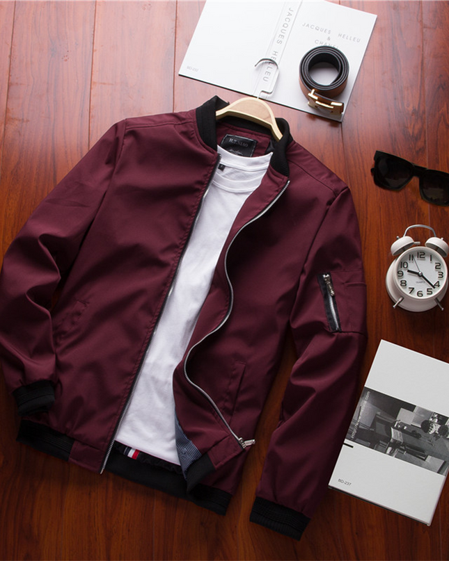 Men's Lightweight Bomber Jacket – Zip-Front Everyday Layer