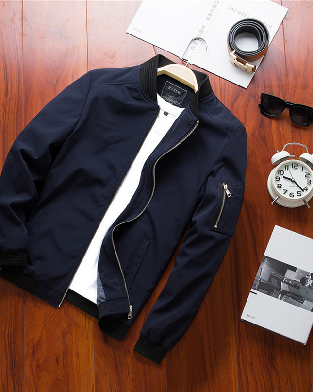 Men's Lightweight Bomber Jacket – Zip-Front Everyday Layer