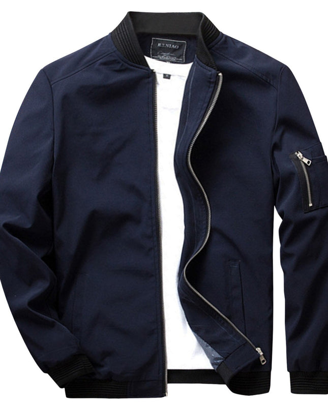 Men's Lightweight Bomber Jacket – Zip-Front Everyday Layer