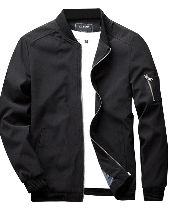 Men's Lightweight Bomber Jacket – Zip-Front Everyday Layer