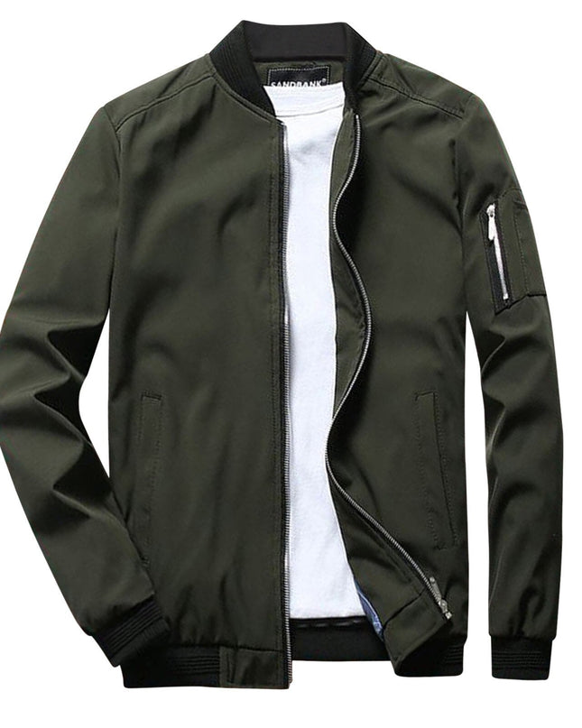 Men's Lightweight Bomber Jacket – Zip-Front Everyday Layer