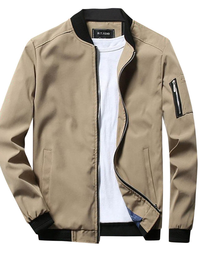 Men's Lightweight Bomber Jacket – Zip-Front Everyday Layer