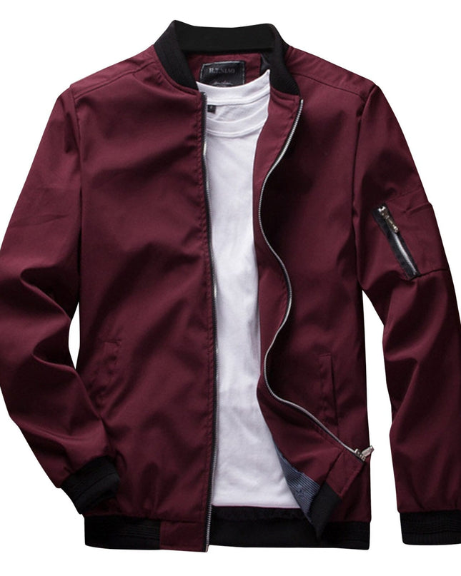 Men's Lightweight Bomber Jacket – Zip-Front Everyday Layer