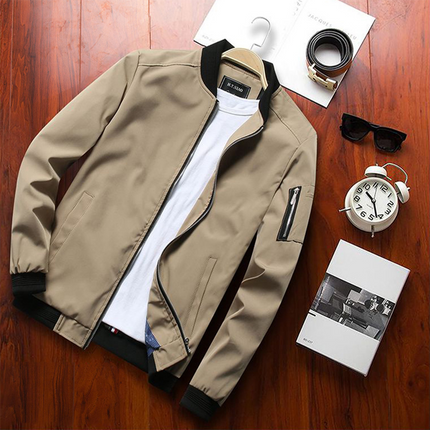 Men's Lightweight Bomber Jacket – Zip-Front Everyday Layer