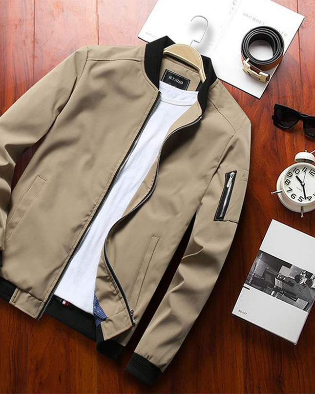 Men's Lightweight Bomber Jacket – Zip-Front Everyday Layer