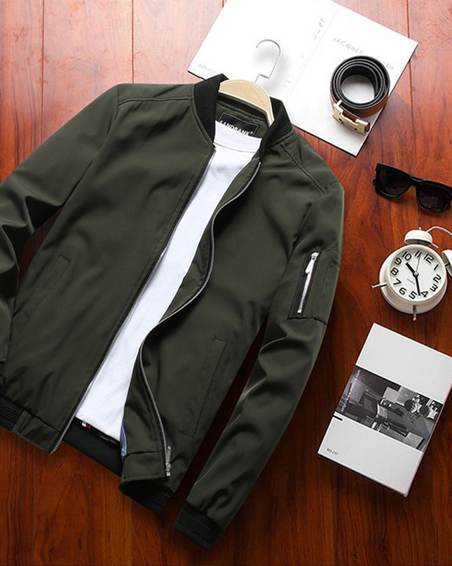 Men's Lightweight Bomber Jacket – Zip-Front Everyday Layer