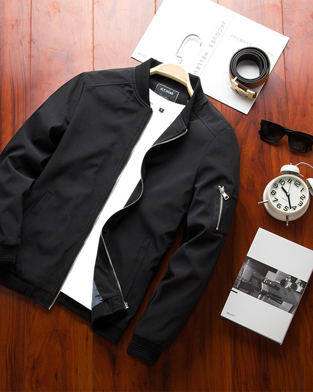 Men's Lightweight Bomber Jacket – Zip-Front Everyday Layer