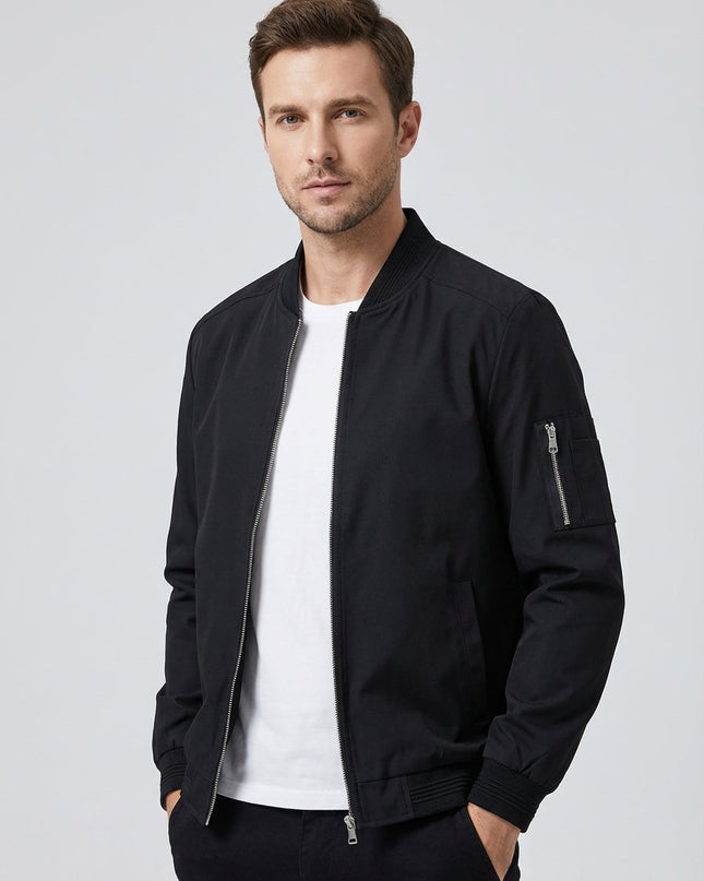 Men's Lightweight Bomber Jacket – Zip-Front Everyday Layer