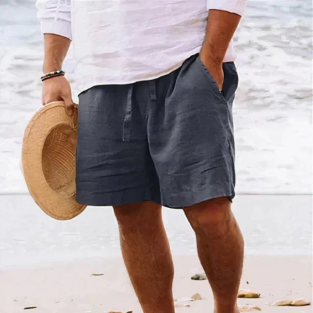 Men's Linen Blend Shorts – Relaxed Drawstring Holiday Fit