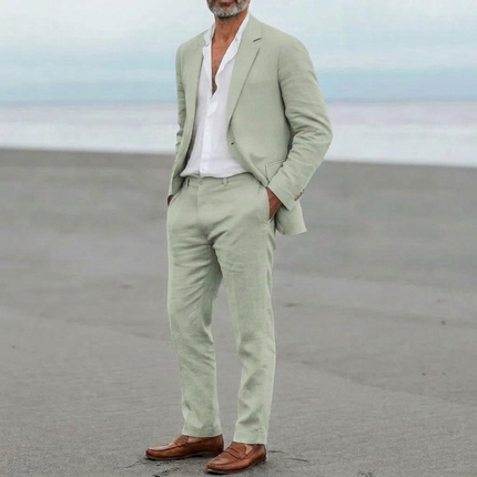 Men's Linen Suit in Relaxed Tailored Fit – Refined Two-Piece