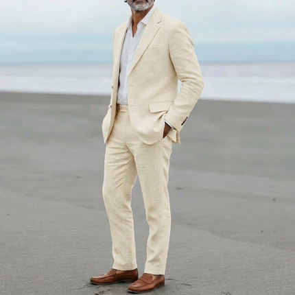 Men's Linen Suit in Relaxed Tailored Fit – Refined Two-Piece