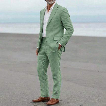 Men's Linen Suit in Relaxed Tailored Fit – Refined Two-Piece