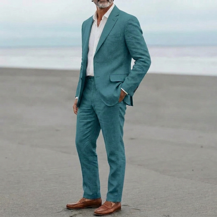 Men's Linen Suit in Relaxed Tailored Fit – Refined Two-Piece