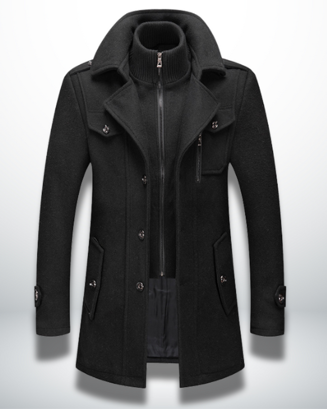 Men's Long Overcoat – Tailored Fit Smart Winter Coat