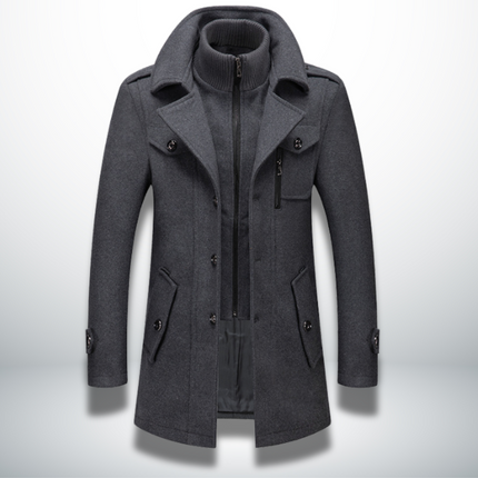 Men's Long Overcoat – Tailored Fit Smart Winter Coat