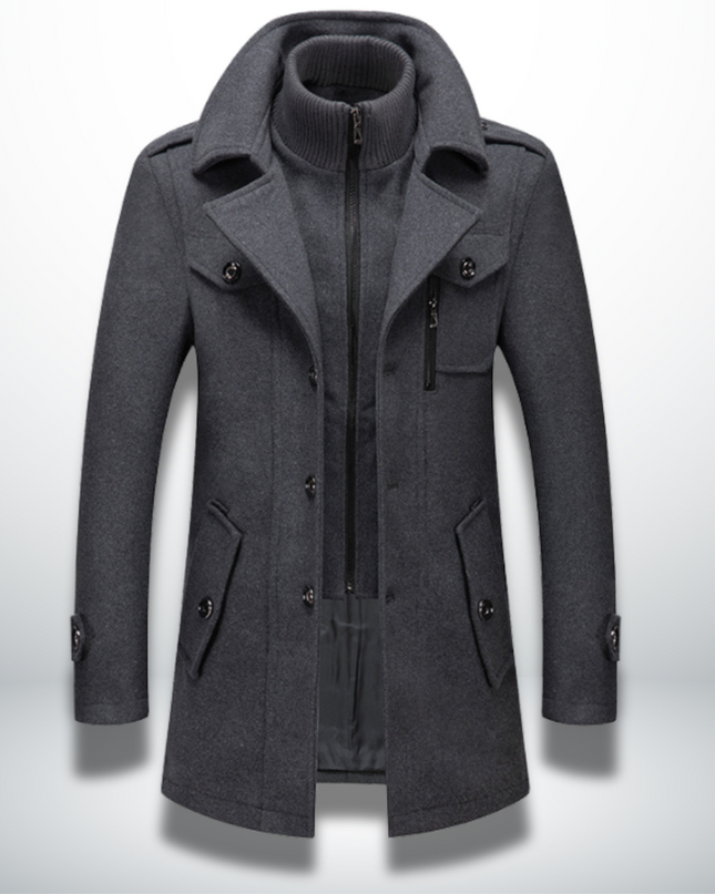 Men's Long Overcoat – Tailored Fit Smart Winter Coat