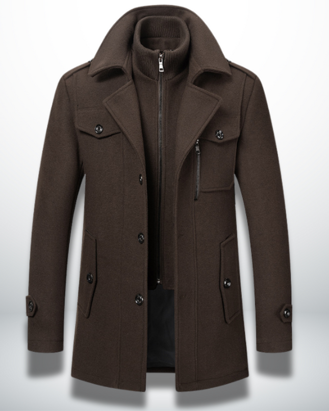 Men's Long Overcoat – Tailored Fit Smart Winter Coat