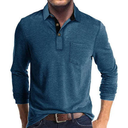 Men's Long-Sleeve Polo Shirt in Regular Fit – Refined Casual Cut
