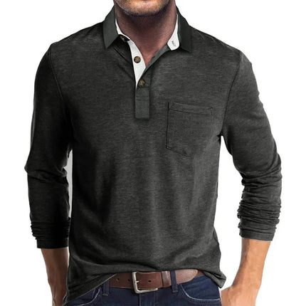 Men's Long-Sleeve Polo Shirt in Regular Fit – Refined Casual Cut