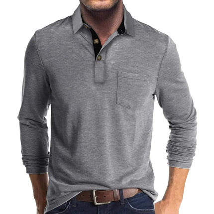 Men's Long-Sleeve Polo Shirt in Regular Fit – Refined Casual Cut