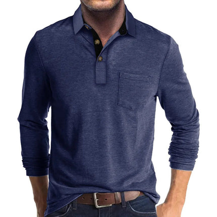 Men's Long-Sleeve Polo Shirt in Regular Fit – Refined Casual Cut
