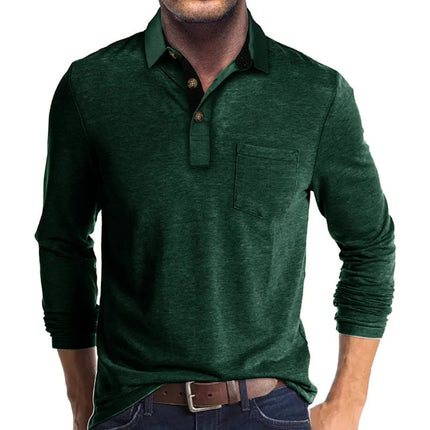 Men's Long-Sleeve Polo Shirt in Regular Fit – Refined Casual Cut