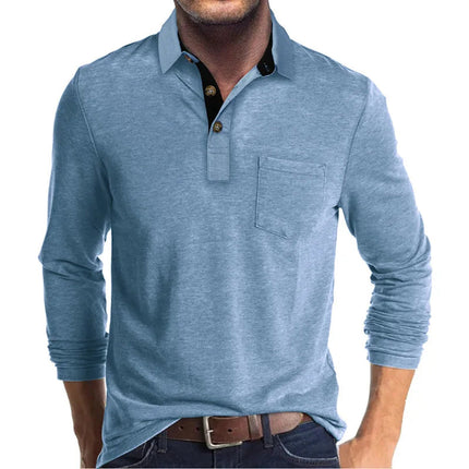 Men's Long-Sleeve Polo Shirt in Regular Fit – Refined Casual Cut
