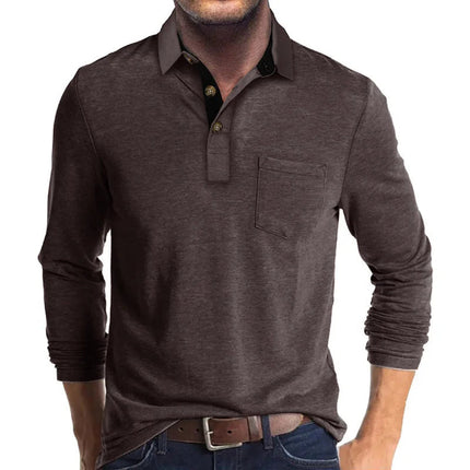 Men's Long-Sleeve Polo Shirt in Regular Fit – Refined Casual Cut