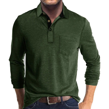 Men's Long-Sleeve Polo Shirt in Regular Fit – Refined Casual Cut