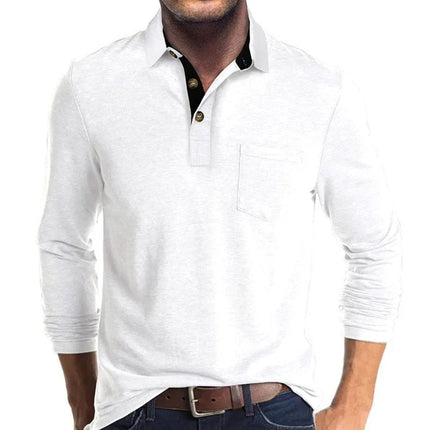 Men's Long-Sleeve Polo Shirt in Regular Fit – Refined Casual Cut