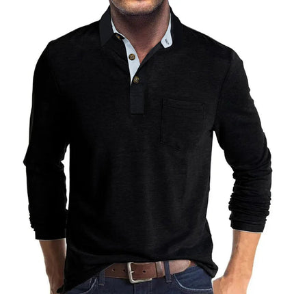 Men's Long-Sleeve Polo Shirt in Regular Fit – Refined Casual Cut