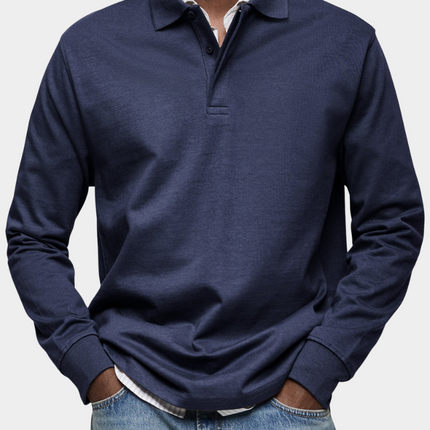 Men's Long Sleeve Polo Shirt in Regular Fit – Refined Everyday Cut