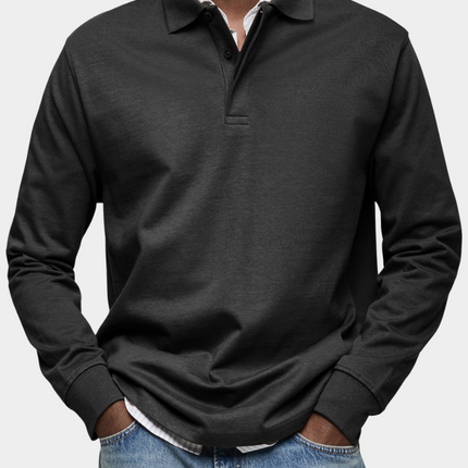 Men's Long Sleeve Polo Shirt in Regular Fit – Refined Everyday Cut