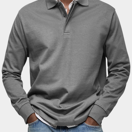 Men's Long Sleeve Polo Shirt in Regular Fit – Refined Everyday Cut