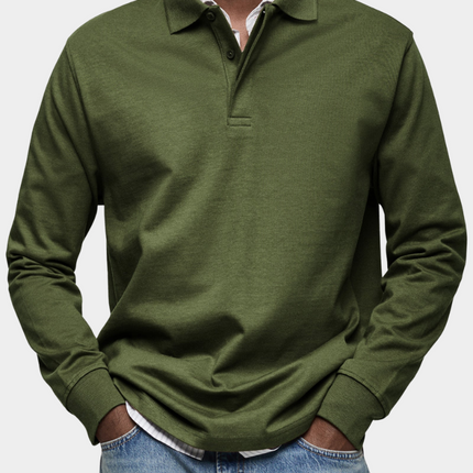 Men's Long Sleeve Polo Shirt in Regular Fit – Refined Everyday Cut
