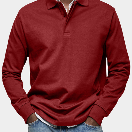 Men's Long Sleeve Polo Shirt in Regular Fit – Refined Everyday Cut