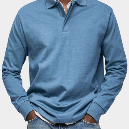 Men's Long Sleeve Polo Shirt in Regular Fit – Refined Everyday Cut