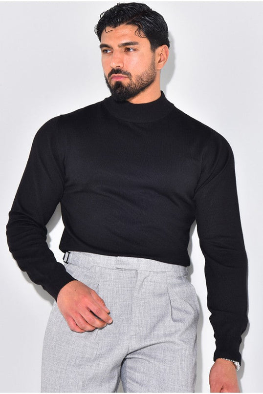 Men's Mock Neck Jumper – Fine Knit Smart Casual Layer