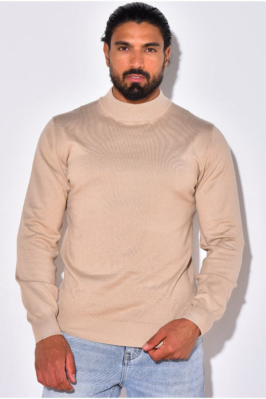 Men's Mock Neck Jumper – Fine Knit Smart Casual Layer