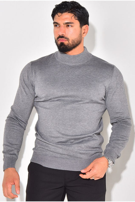Men's Mock Neck Jumper – Fine Knit Smart Casual Layer